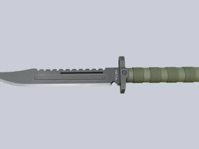 Tactical knife Low-poly 3D model 2