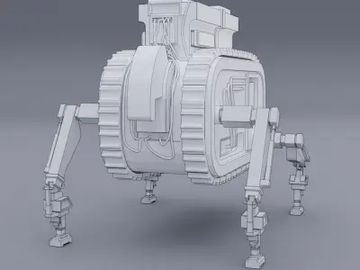 Robot Machine height-resolution Low-poly 3D model