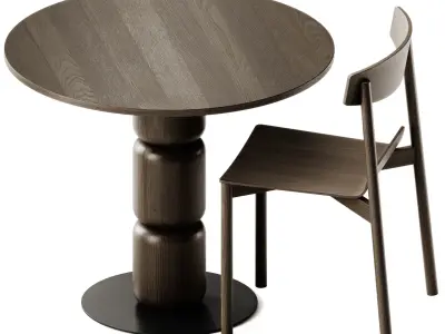 Artu Beads Table and Wox 2 Chair 3D model