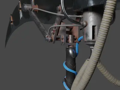 Fire-Spitting mechanical Scythe 3D model