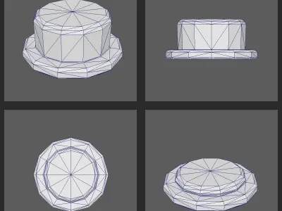 Button Low-poly 3D model purchase