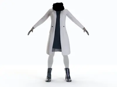 Winter Clothing for Female 3D model