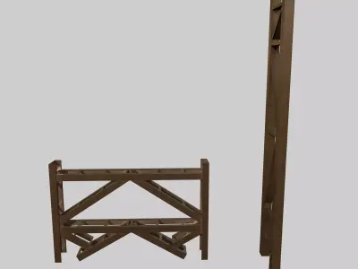 Hanger Side Beams and Pillars Low-poly 3D model