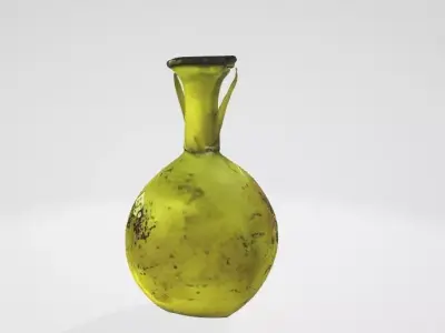 Aged Green-Yellow Vase 3D Asset Low-poly 3D model
