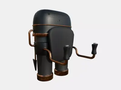 Jetpack C04 Black Bronze - SciFi Character Design Low-poly 3D model