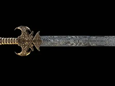 Ancient sword Low-poly 3D model order