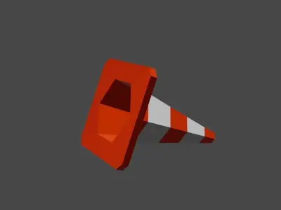 traffic cone Low-poly 3D model 43