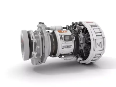 Futuristic Jet Engine model pack Low-poly 3D model