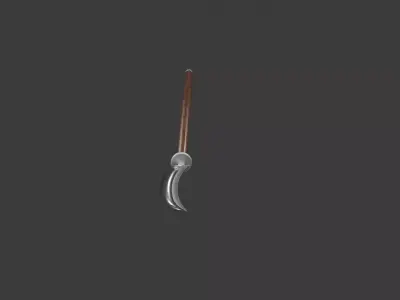 Japanese Naginata  Low-poly 3D model