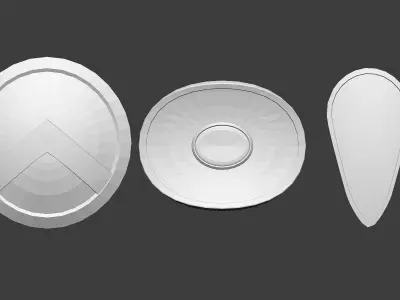 30 Low poly medieval fantasy shield base mesh shapes IMM brush 3D model