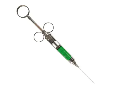 Vintage Medical Syringe with Injection 3D model
