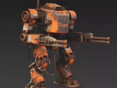 Abandoned Titan Relic 3D Model Low-poly 3D model