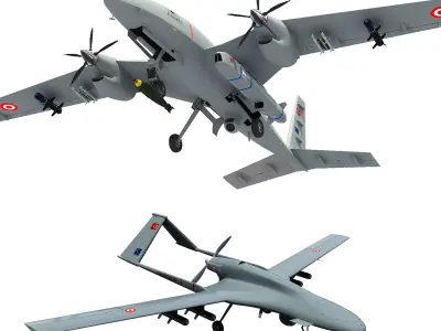 TURKISH BAYKAR UAVs and DRONEs  3D model