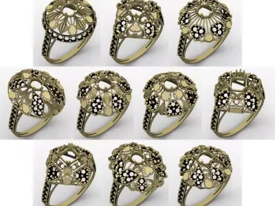 RN 01 TO 50 STONE RINGS COMPETE LOT  3D print model