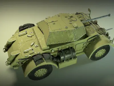 WW2 TANK Military Staghound MK Tank   Multi Task Vehicle WW2   3D model