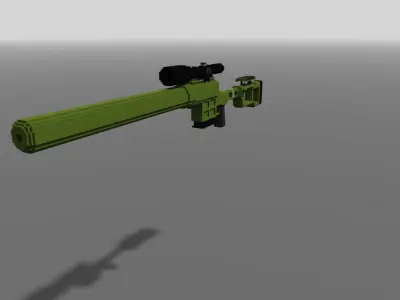 Sniper rifle DVL 10 m1 Low-poly 3D model