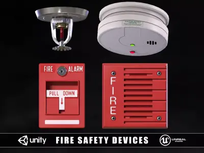 Fire Safety Devices 3D Model Pack