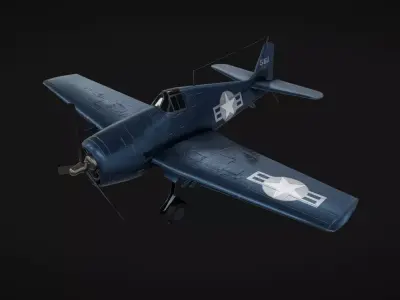 Grumman F6F Hellcat Low-poly 3D model