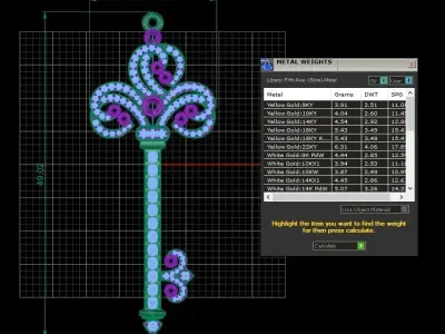 KT-004 key pendant with diamonds 3D print model