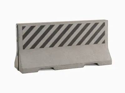 Large Concrete Barrier 05 Low-poly 3D model