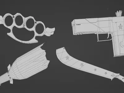 Weapon Cute pink weapon 3D model