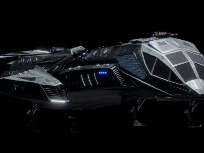 Spaceship  Low-poly 3D model by Sirios-X