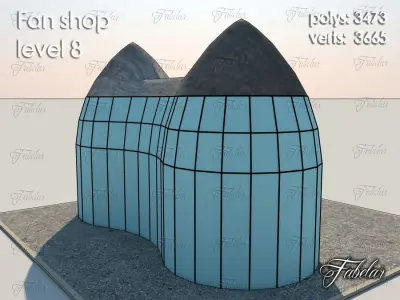 Fan Shop Low-poly 3D model 2