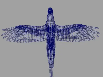 green parrot bird 3d model 3D model