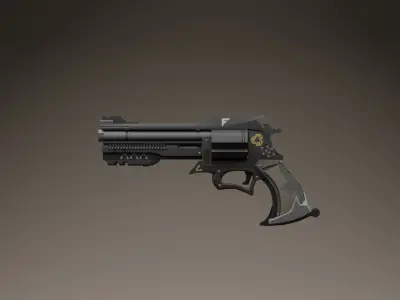 Revolver gun wolfsbane Free low-poly 3D model