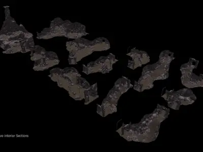 Game Ready Cave Interior Tileset 3D model