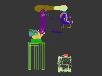 dismantling and palletizing robot workstation Low-poly 3D model