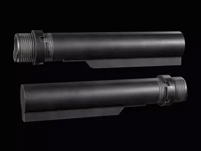 AR 15 Buffer Tube Low-poly 3D model