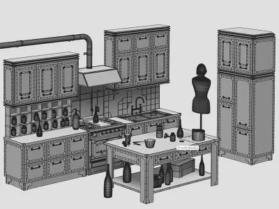 Kitchen Liverpool RODA 3D model