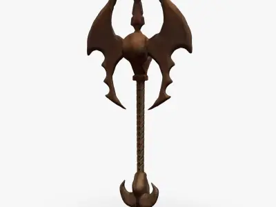 Medieval Skull Axe 3D model