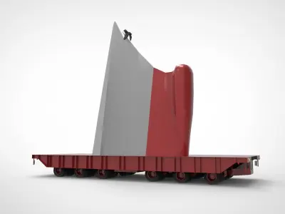 trailer hull ship 3D model