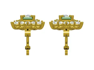 Antique Vintage Style Dangle Hoop Earring 3D print model