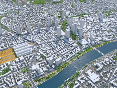 Frankfurt City in Germany 3D model