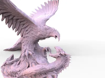 Great Eagle VS Dragons 3D model