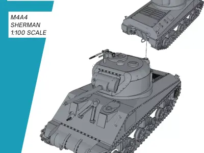 M4A4 Sherman 3D print model