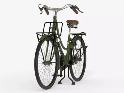Green Vintage City Bicycle 3D model