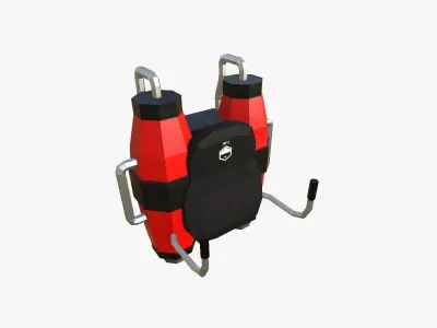 Jetpack Low Poly J02 - SciFi Character Design Low-poly 3D model
