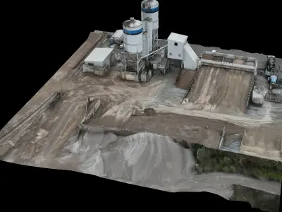 factory cement industrial storage drone photogrammetry 3D model
