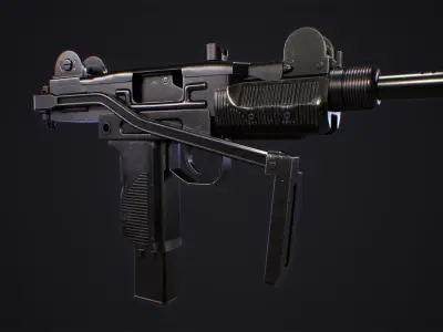 Mini UZI Gun Low-poly 3D model