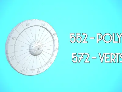 SHIELD 02 - WOOD CARTOON STYLIZED Low-poly 3D model