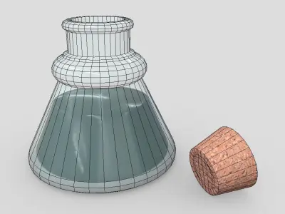 Ink Bottle Low-poly 3D model