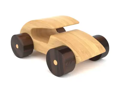 Wooden toy car 14 3D model