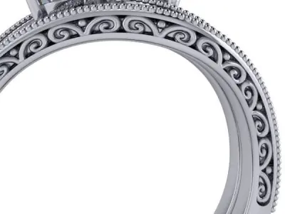 Two Stone Forever Us Vintage  Engagement Wedding Ring Jewelry 3D print model