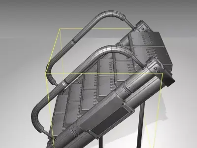 Futuristic Stairs -8 - Basic Textures Low-poly 3D model