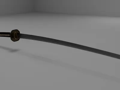Katan sword  Low-poly 3D model Low-poly 3D model