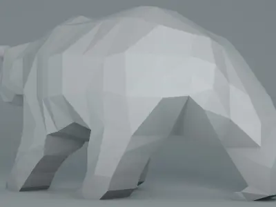 Grizzly Bear Cartoon Low Poly Low-poly 3D model